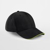 Cap - mod. B20:Black, 100% cotton, Lime Green, One Size